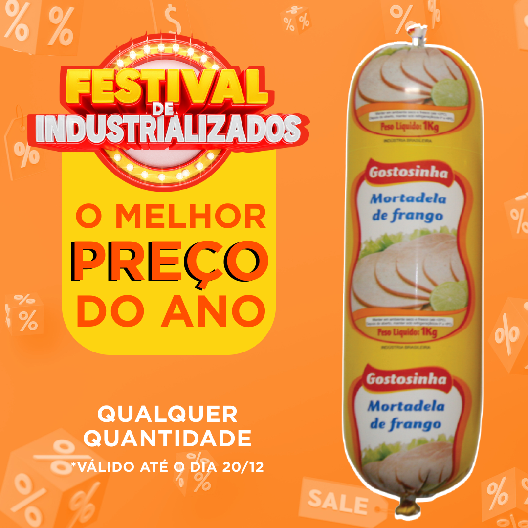 Mortadela de Frango 1kg - Gostosinha> image number 0